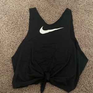 Rough cut nike drifit tank top women tie front